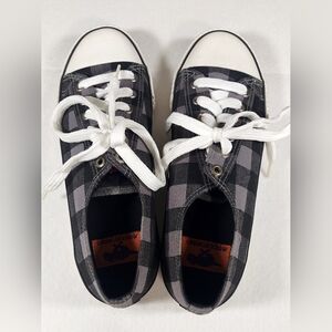Rocket Dog Buffalo Plaid Womens Sneakers  Black White Checks Size 8